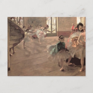 Cartão Postal O ensaio de Edgar Degas, Arte Balé de Vintage