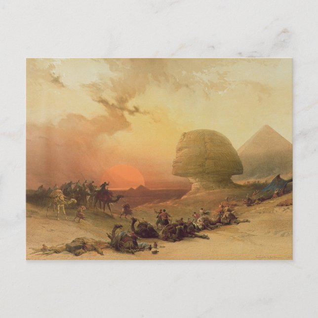 Cartão Postal O Esfinge em Giza (Frente)