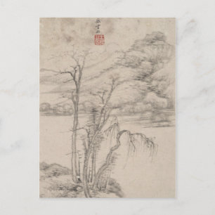 Cartão Postal O estilo de vários Mestrados antigos Paisagem B&