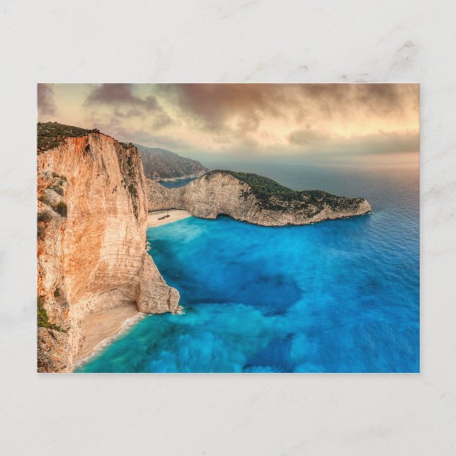 Cartão Postal O famoso Navagio (naufrágio) na ilha de Zakynthos (Frente)