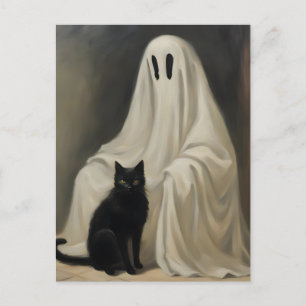 Cartão Postal O Fantasma e um Gato Negro