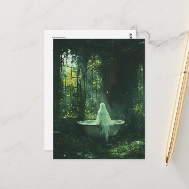 Cartão Postal O Fantasma na Banheira da Casa Abandonada (Frente/Verso In Situ)