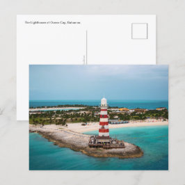 Cartão Postal O Farol no Oceano Cay, Bahamas Cartão-postal