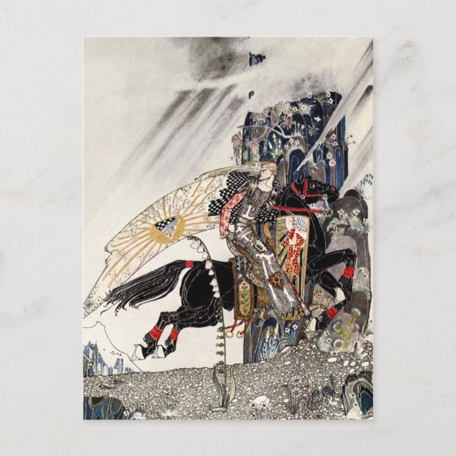 Cartão Postal O Filho da Viúva: O Rapaz montando o Cavalo Preto (Frente)