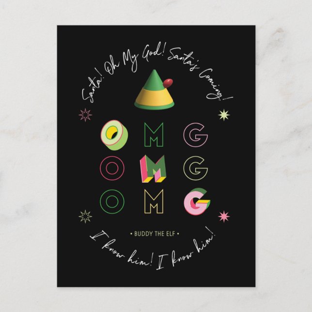 Cartão Postal O Filme do Elfo | Papai Noel OMG (Frente)
