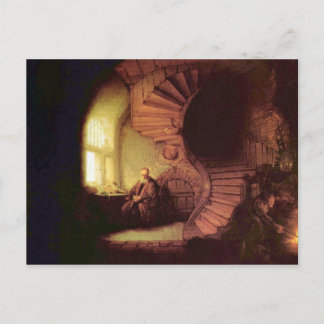 Cartão Postal O filósofo de Rembrandt Harmenszoon van Rijn