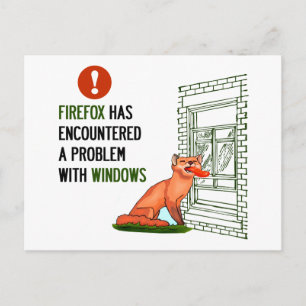 Cartão Postal O Firefox encontrou um problema no Windows