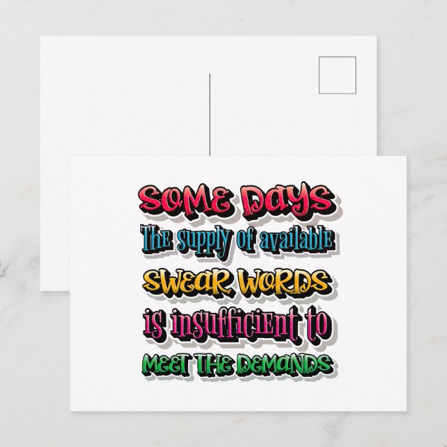 Cartão Postal O Fornecimento De Palavras Suaves Disponíveis É In (Frente/Verso)