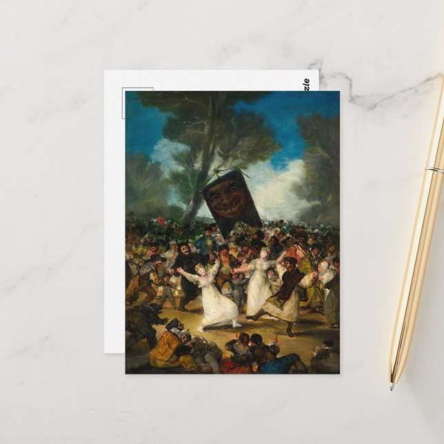 Cartão Postal O funeral do Sardine por Francisco Goya (Frente/Verso In Situ)