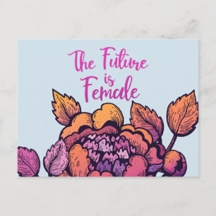 Cartão Postal O Futuro é a inscrição feminista