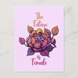 Cartão Postal O Futuro é a inscrição feminista