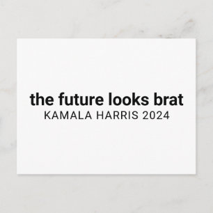 Cartão Postal O futuro parece brat Kamala Harris 2024 branco
