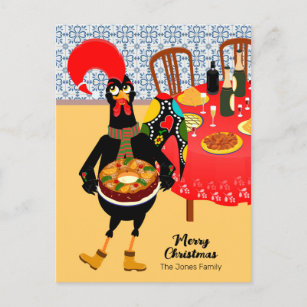 Cartão Postal O Galo Português ama o Rei Bolo