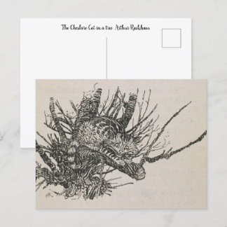 Cartão Postal O Gato Cheshire em uma árvore Arthur Rackham