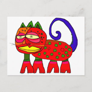 Cartão Postal "o gato com a cauda azul"