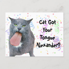 Cartão Postal O Gato Da Festa Recebeu Sua Língua?