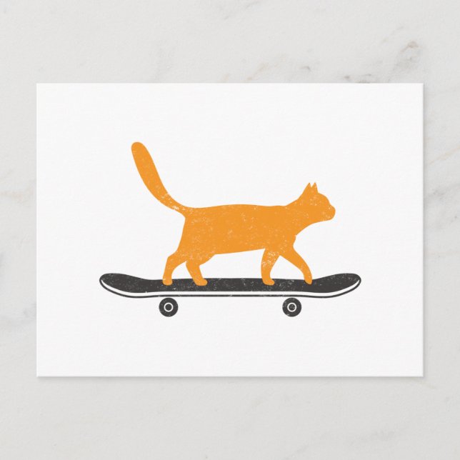 Cartão Postal O Gato do skate (Frente)