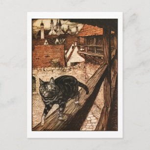 Cartão Postal O gato e o rato em parceria