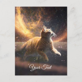 Cartão Postal O gato está brincando com as estrelas.