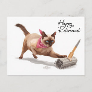 Cartão Postal O gato está brincando com bloom com Aposentadoria