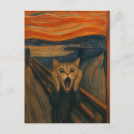 Cartão Postal O Gato Gritando Paródia Arte Clássica Divertida