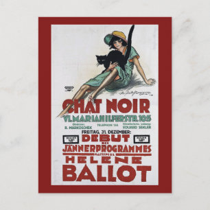 Cartão Postal O Gato Negro, Mariahilferstraße, Viena Vintage