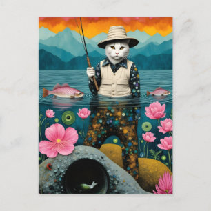Cartão Postal O Gato Pescador