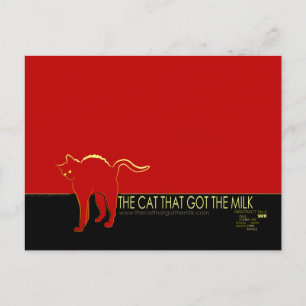 Cartão Postal O Gato Que Recebeu O Cartão-Postal Do Leite