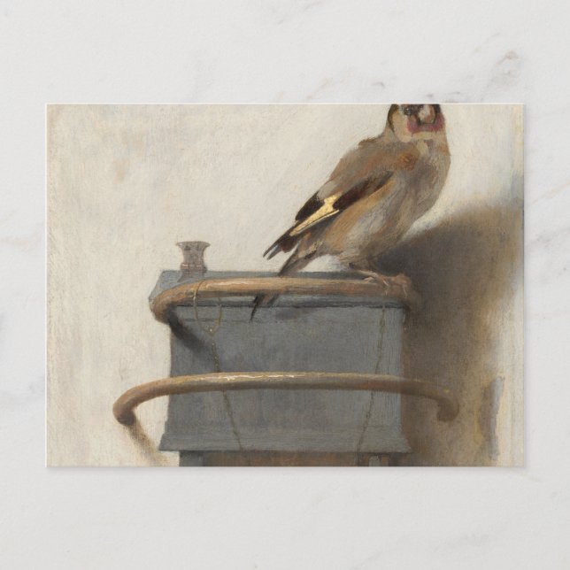Cartão Postal O Goldfinch Da Carel Fabritius (Frente)