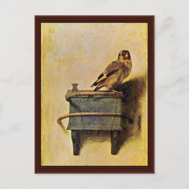 Cartão Postal O Goldfinch, Puttertje Por Carel Fabritius. (Frente)