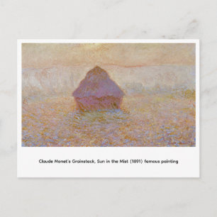 Cartão Postal O Grainstack de Claude Monet, Sol na Névoa (1891) 