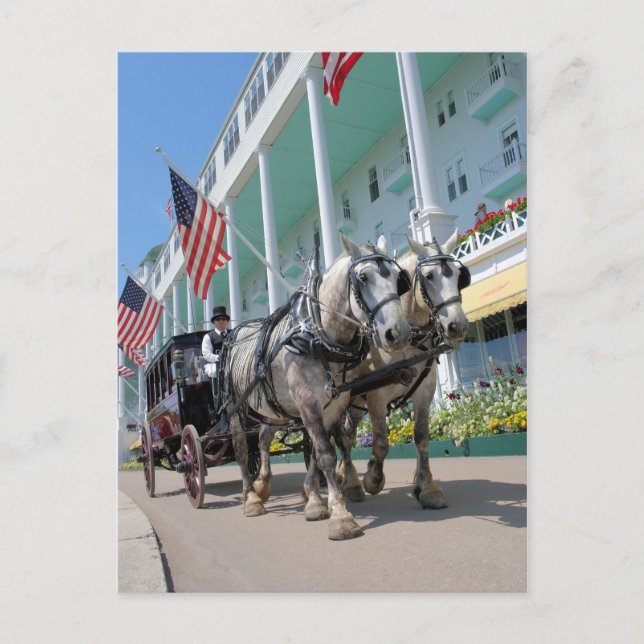 Cartão Postal O Grande Hotel - Ilha Mackinac, Michigan (Frente)