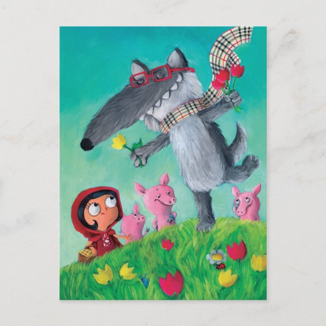 Cartão Postal O Grande Lobo Mau (Frente)