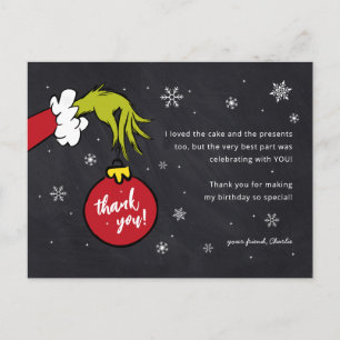 Cartão Postal O Grinch é Mau Aniversário Obrigado