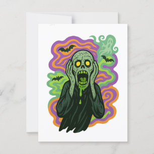 Cartão Postal O Gritar - Cartoon Zombie