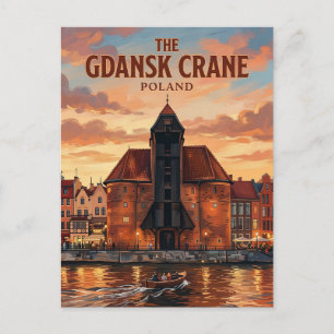 Cartão Postal O Guindaste de Gdansk Polônia