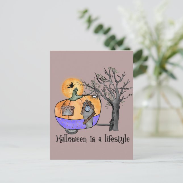 Cartão Postal O Halloween É Um Estilo De Vida | Camper | Reboque (Em pé/Frente)