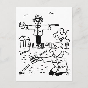 Cartão Postal O Homem do Chupa-Chupa está jardineando
