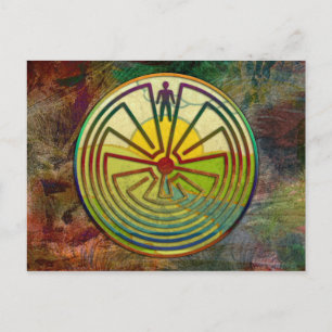 Cartão Postal O HOMEM NA paisagem MAZE + o seu fundo