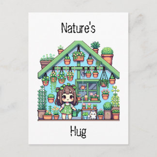 Cartão Postal O Hug da Natureza | Amantes De Plantas Cujas Artes