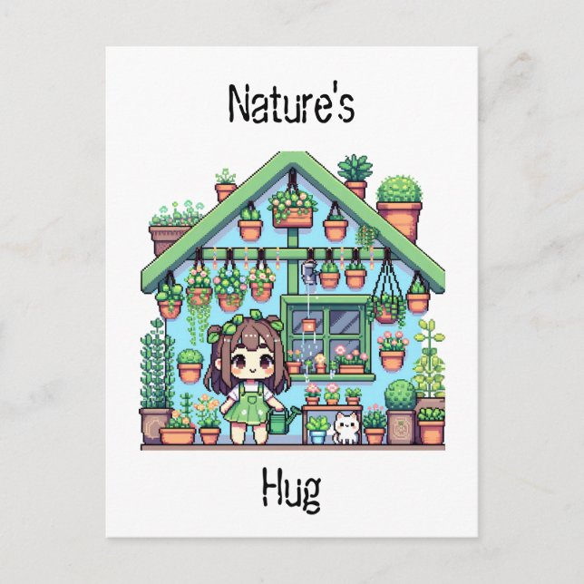 Cartão Postal O Hug da Natureza | Amantes De Plantas Cujas Artes (Frente)