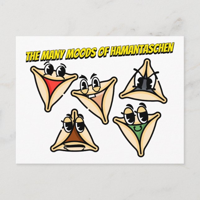 Cartão Postal O humor de Hamentashen (Frente)