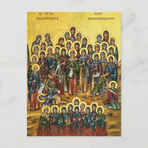 Cartão Postal O Ícone Ortodoxo dos Quarenta Virgens Mártires