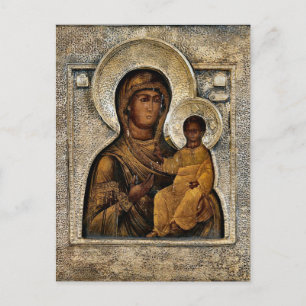Cartão Postal O Ícone Ortodoxo Theotokos e Menino Jesus Post