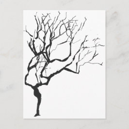 Cartão Postal O inverno está chegando Desenhando Árvore do inver