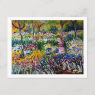 Cartão Postal O Jardim de Íris por Claude Monet