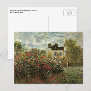 Cartão Postal O Jardim de Monet em Argenteuil de Claude Monet