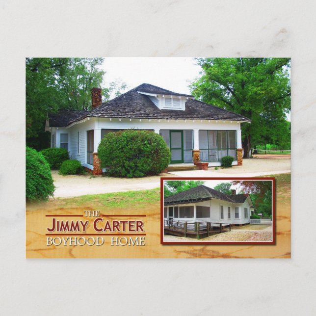 Cartão Postal O Jimmy Carter Boyhood Home, Plains, Georgia (Frente)