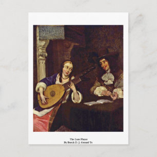 Cartão Postal O Jogador De Luta De Borch D. J. Gerard Ter