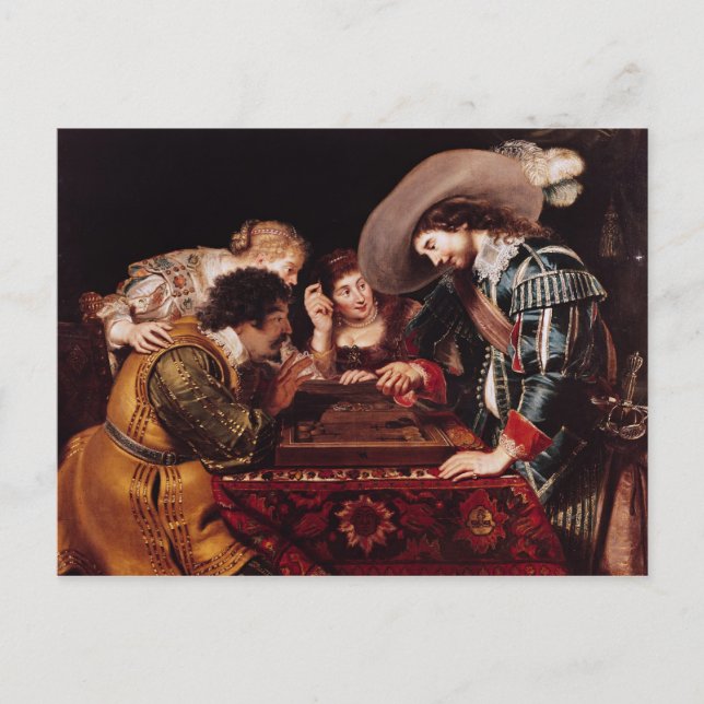 Cartão Postal O jogo do gamão (Frente)